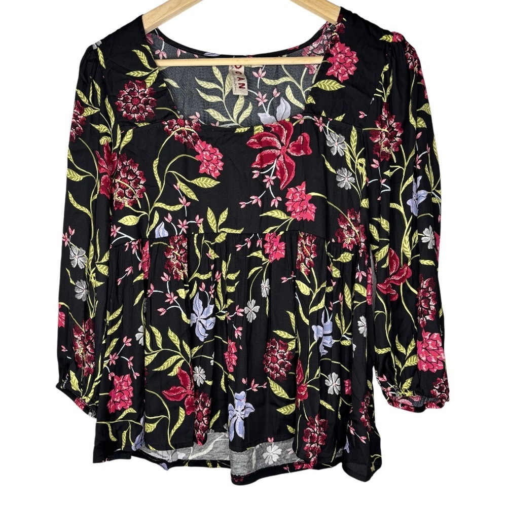 DOLAN Left Coast Collection | Floral Peplum Blouse | Size Small